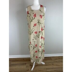 Women’s Size 14 Chiffon Dress Floral Jumper Maxi Long Modest Fairy Vintage